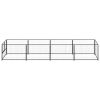 Dog Kennel Black 43.1 ft¬≤ Steel